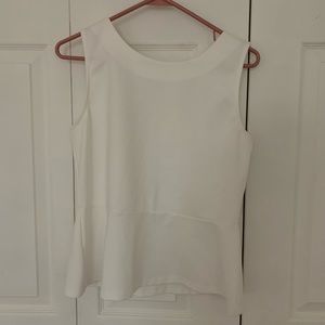 Ann Taylor Loft White Peplum Tank Top